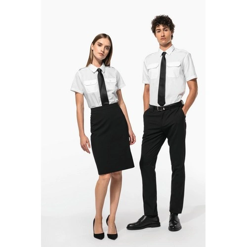 Camisa piloto manga corta mujer