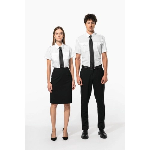 Camisa piloto manga corta mujer