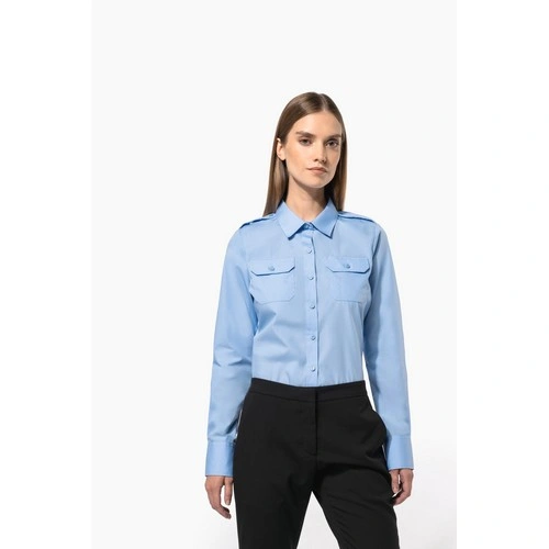 Camisa piloto manga larga mujer
