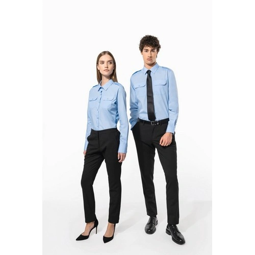 Camisa piloto manga larga mujer