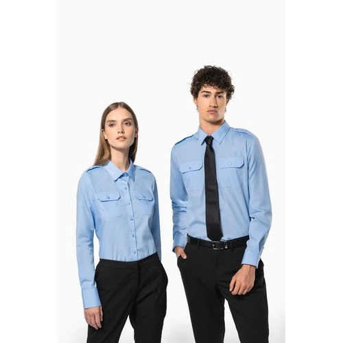 Camisa piloto manga larga mujer