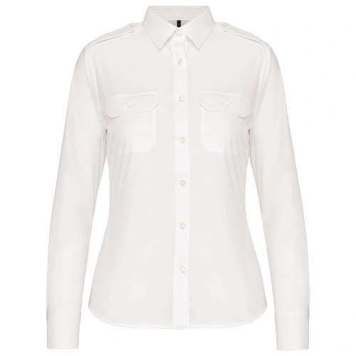 Camisa piloto manga larga mujer