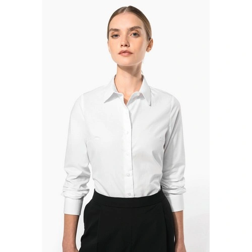 Camisa popelina manga larga mujer