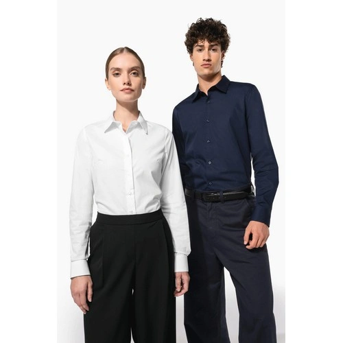 Camisa popelina manga larga mujer