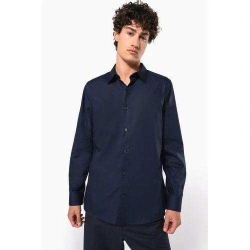 Camisa popelina manga larga hombre