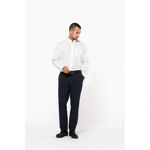 Camisa cuello mao manga larga hombre