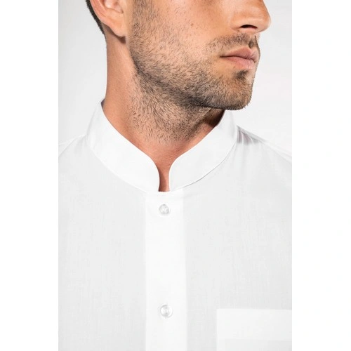 Camisa cuello mao manga larga hombre