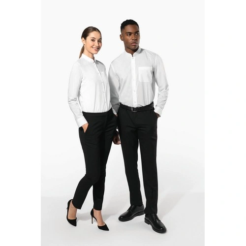 Camisa cuello mao manga larga hombre