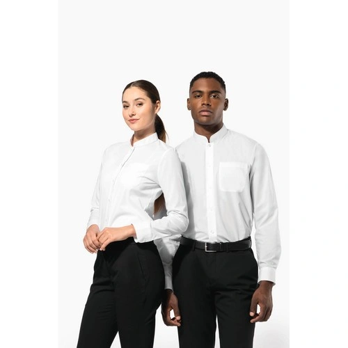 Camisa cuello mao manga larga hombre