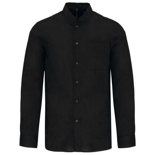 Camisa cuello mao manga larga hombre