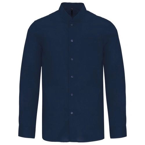 Camisa cuello mao manga larga hombre