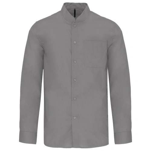 Camisa cuello mao manga larga hombre