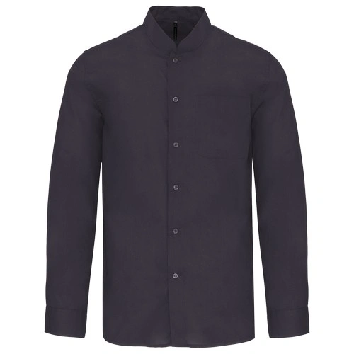 Camisa cuello mao manga larga hombre