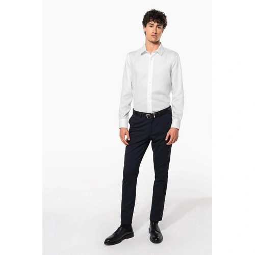 Camisa ajustado no-plancha manga larga hombre