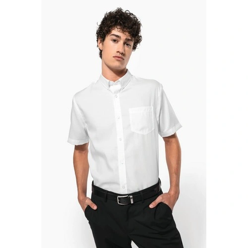 Camisa micro sarga no-plancha manga corta hombre