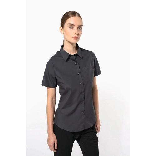 Camisa popelina manga corta mujer