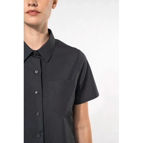 Camisa popelina manga corta mujer