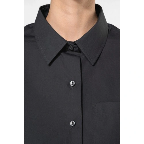 Camisa popelina manga corta mujer