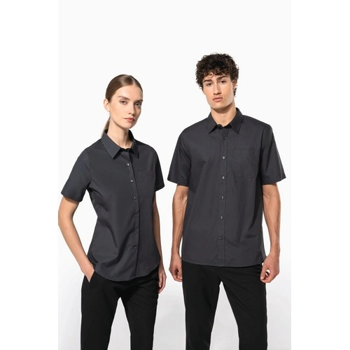 Camisa popelina manga corta mujer