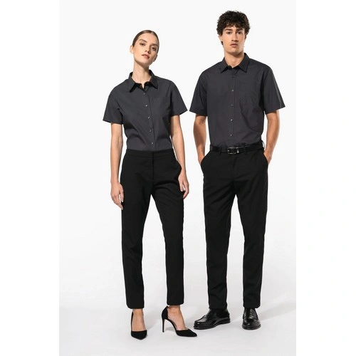 Camisa popelina manga corta mujer