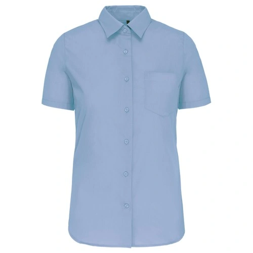 Camisa popelina manga corta mujer