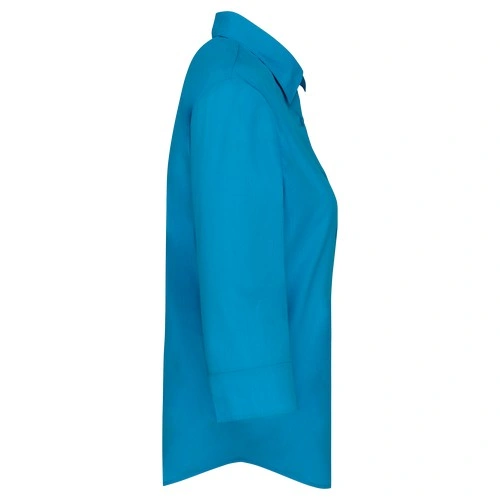 Camisa popelina de polialgodón manga 3/4 de fácil cuidado mujer