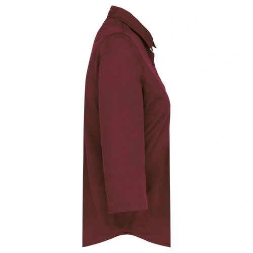 Camisa popelina de polialgodón manga 3/4 de fácil cuidado mujer