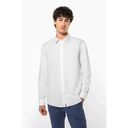 Camisa oxford de manga larga hombre