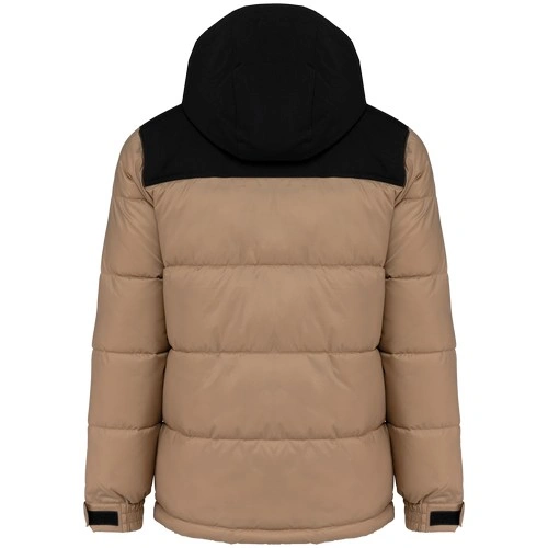 Parka acolchada bicolor con capucha unisex