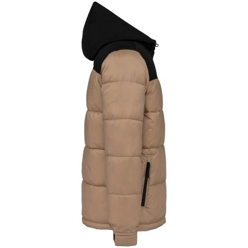 Parka acolchada bicolor con capucha unisex