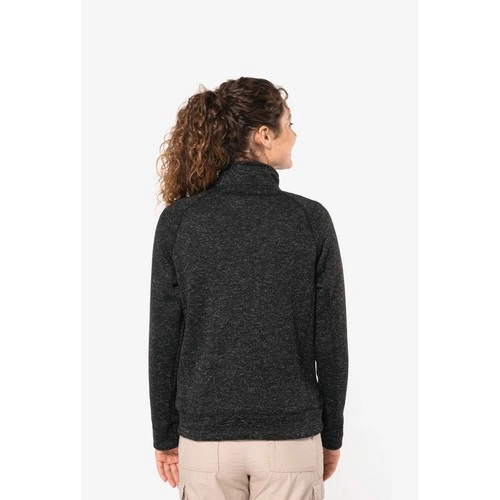 Chaqueta jaspeada con cremallera mujer