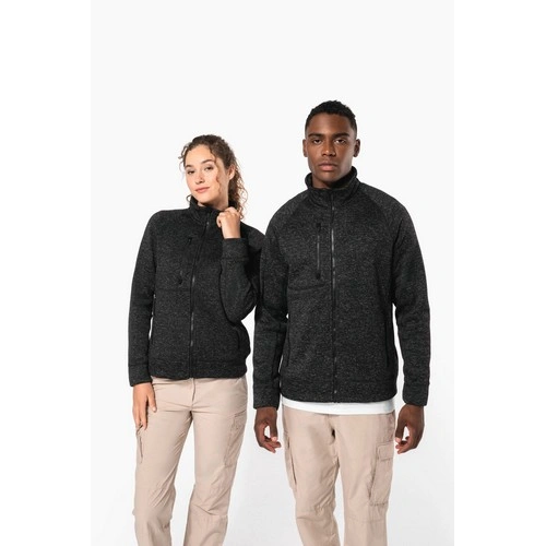 Chaqueta jaspeada con cremallera mujer