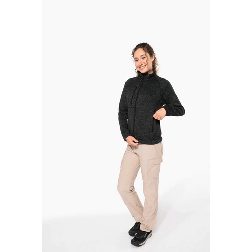 Chaqueta jaspeada con cremallera mujer