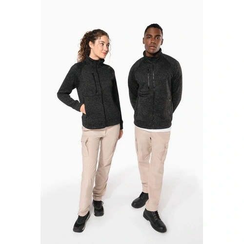 Chaqueta jaspeada con cremallera mujer