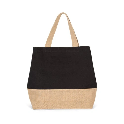 Bolsa shopper de yute & algodón canvas