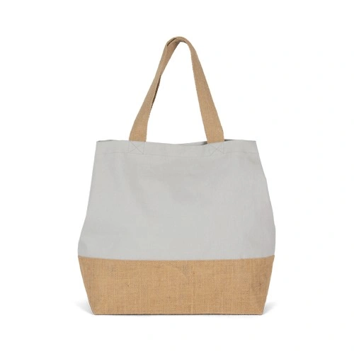 Bolsa shopper de yute & algodón canvas