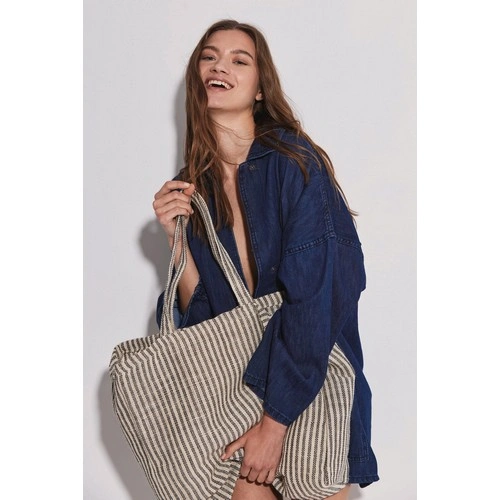 Bolsa shopper de juco a rayas