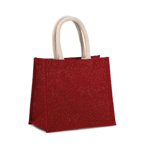 Bolsa estilo tote de tela de yute, modelo mediano