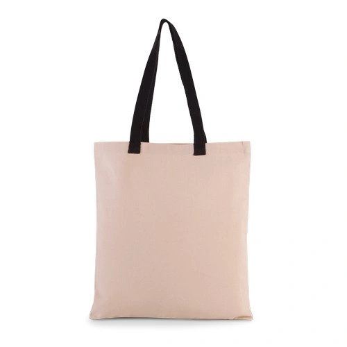 Bolsa shopper tejido canvas plana con asas contrastadas