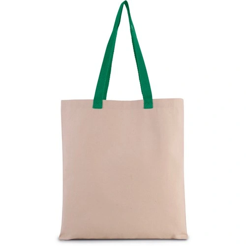 Bolsa shopper tejido canvas plana con asas contrastadas