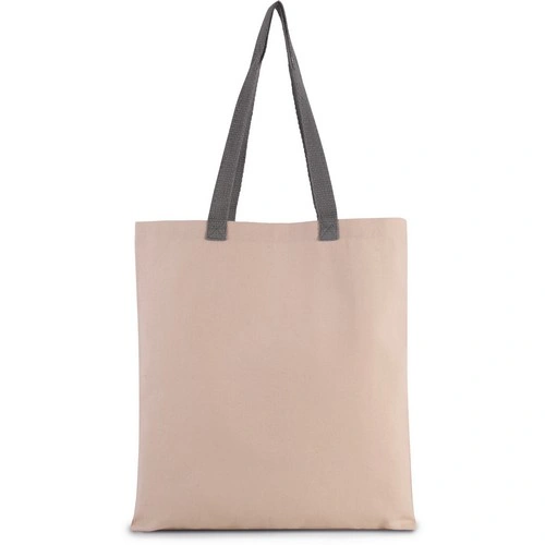 Bolsa shopper tejido canvas plana con asas contrastadas