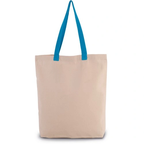 Bolsa shopper con fuelle y asas contrastadas