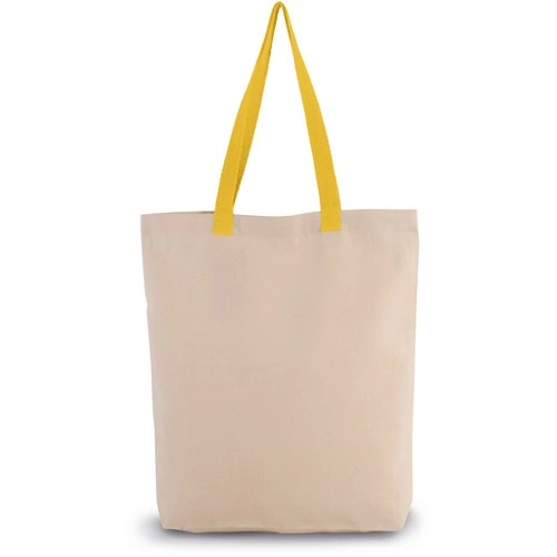 Bolsa shopper con fuelle y asas contrastadas