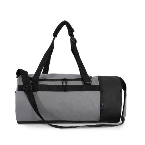 Bolsa de deporte cilíndrica con compartimento separado para calzado