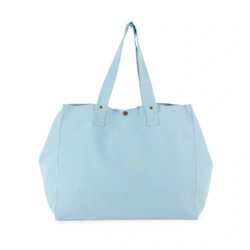 Bolsa shopper de algodón efecto lavado