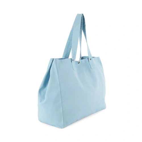 Bolsa shopper de algodón efecto lavado