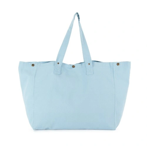 Bolsa shopper de algodón efecto lavado