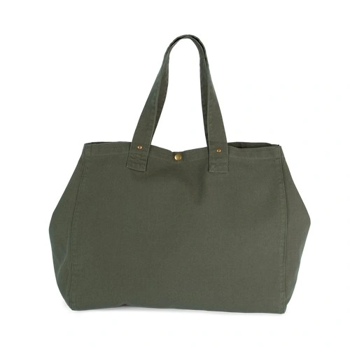Bolsa shopper de algodón efecto lavado