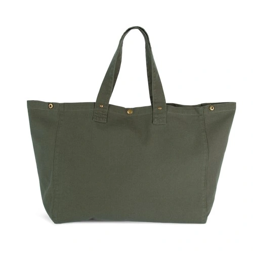Bolsa shopper de algodón efecto lavado