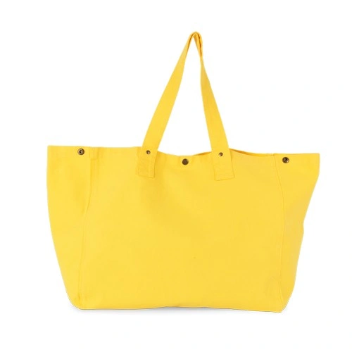 Bolsa shopper de algodón efecto lavado